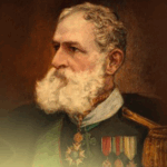 Retrato de Marechal Deodoro da Fonseca, líder na Proclamação da República do Brasil, símbolo do feriado nacional comemorado na data.